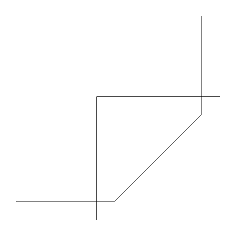 Electrical Conduit 90-degree Elbow (Northwest) plan view CAD block