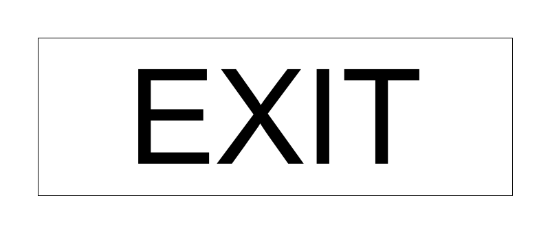 Exit Sign plan view CAD block