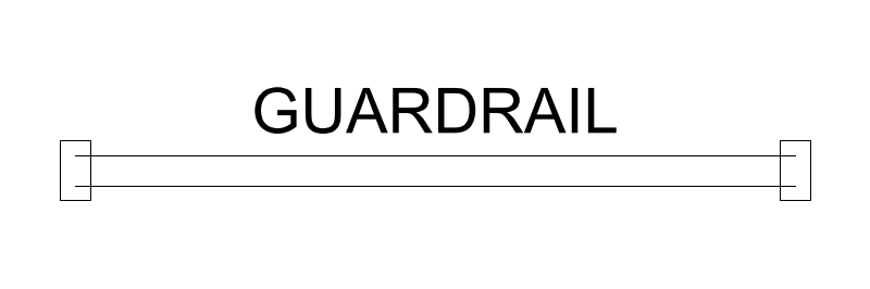 Guardrail plan view CAD block