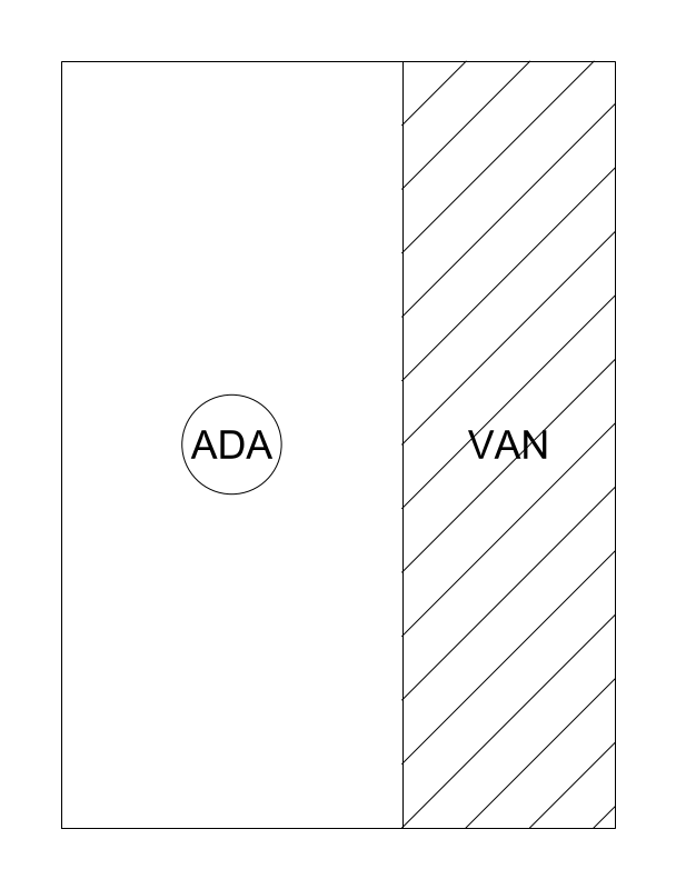 ADA Parking Stall with Access Aisle plan view CAD block