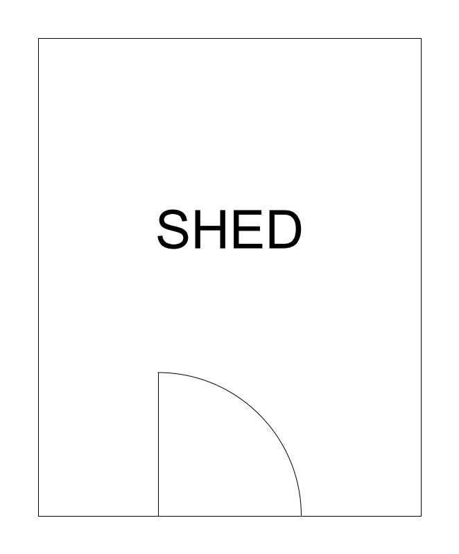 Storage Shed plan view CAD block
